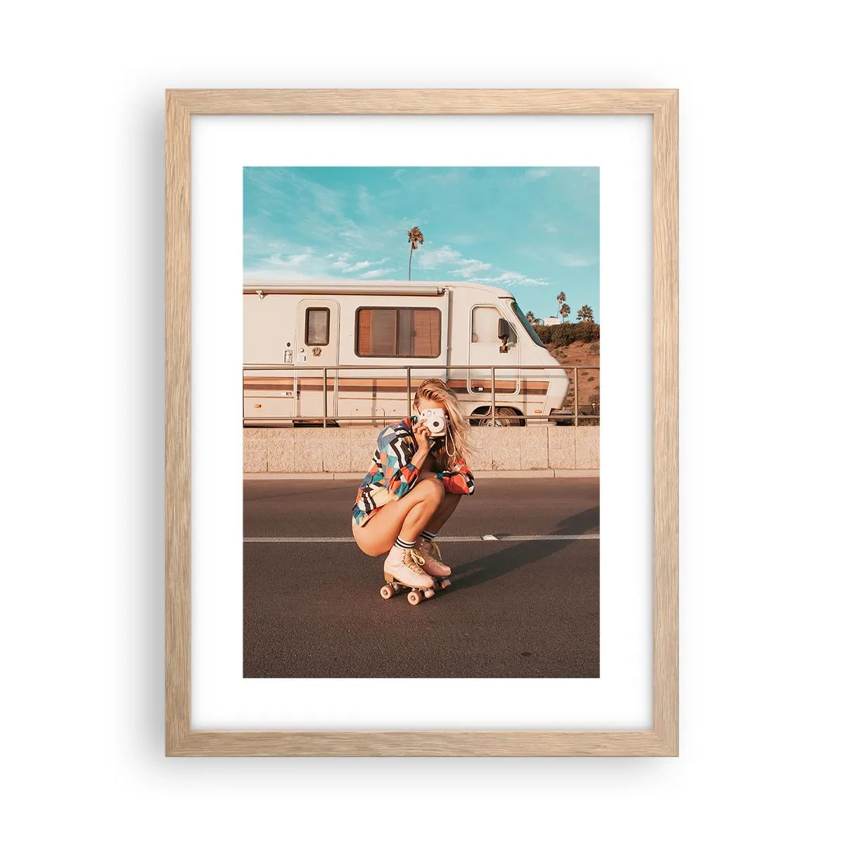 Affiche dans un chêne clair - Poster - Souriez s'il-vous-plait! - 30x40 cm
