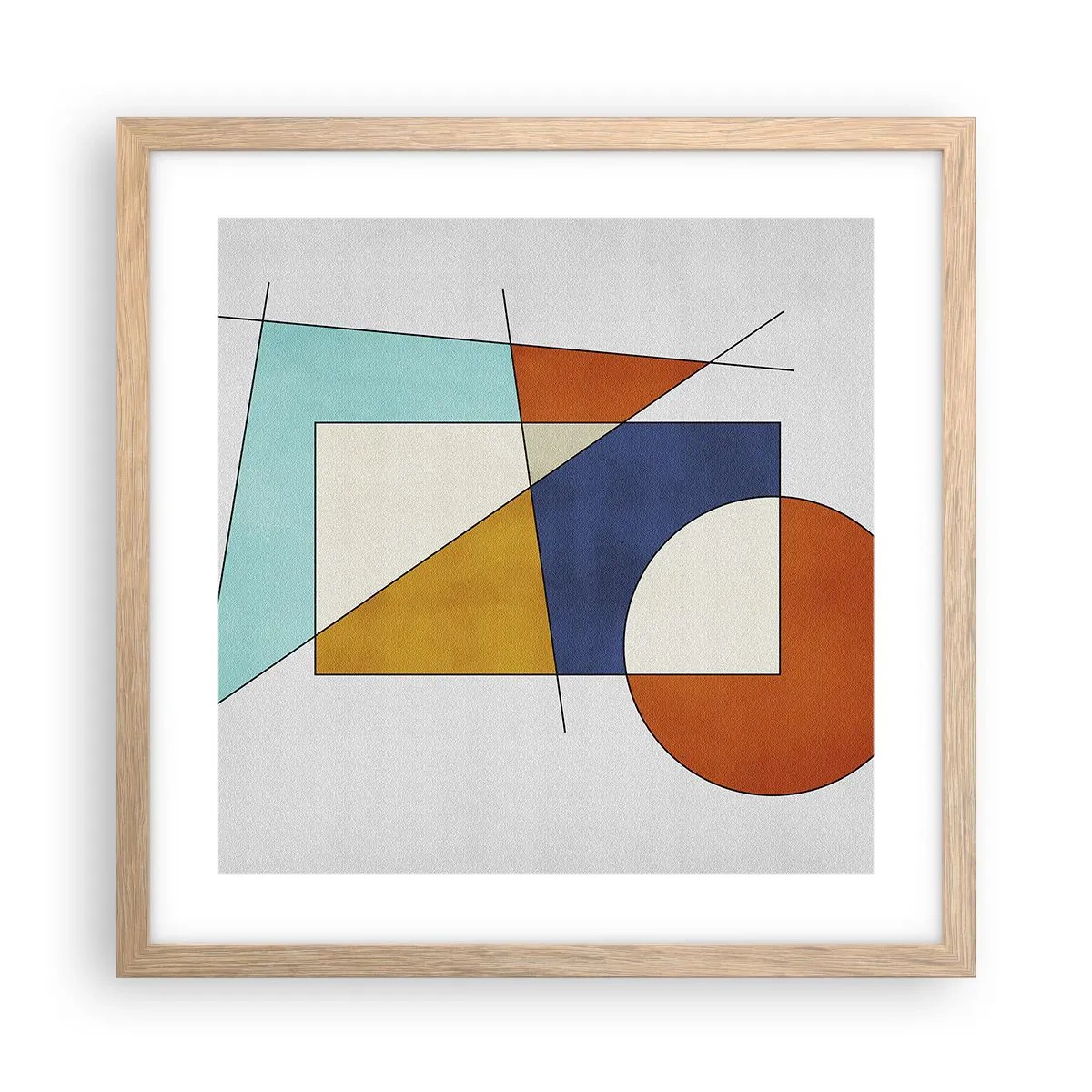 Affiche dans un chêne clair - Poster - Abstraction : plaisir moderniste - 40x40 cm