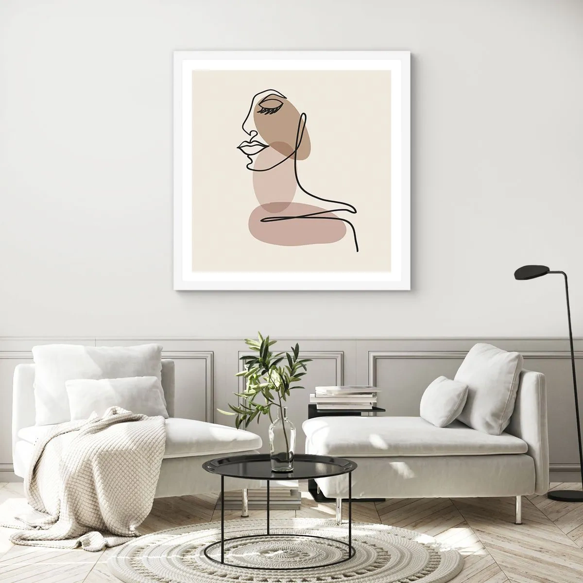 Affiche dans un cadre blanc - Poster - S'écouter - 40x40 cm