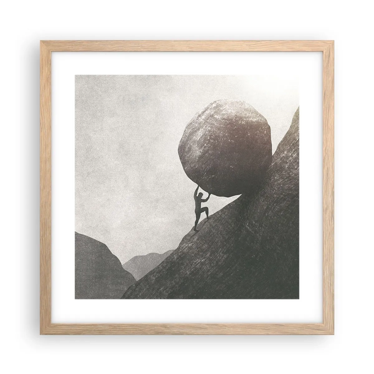 Affiche dans un chêne clair - Poster - Je crois contre tout espoir - 40x40 cm