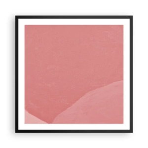 Affiche dans un cadre noir - Poster - Composition organique en rose - 60x60 cm