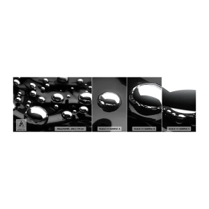 Échantillon de Papier Peint Autocollant Deluxe Sticker - D'un ton noir - Abstraction, Boules chromées, 3D - 100x30 cm