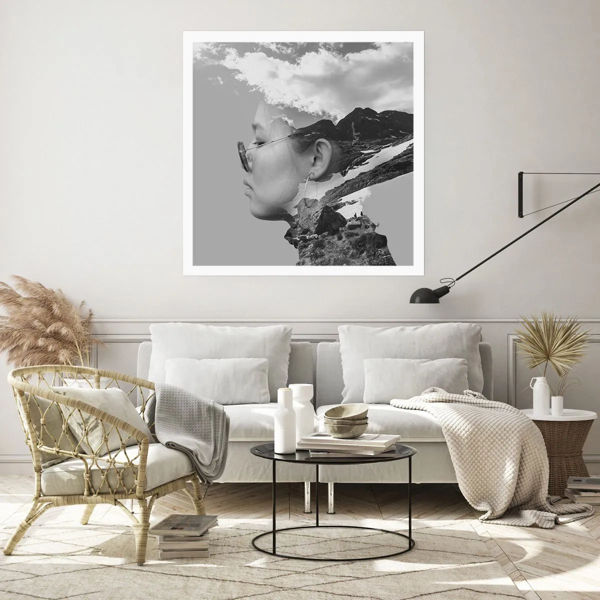 Affiche - Poster - Portrait de montagnes et nuages - 30x30 cm