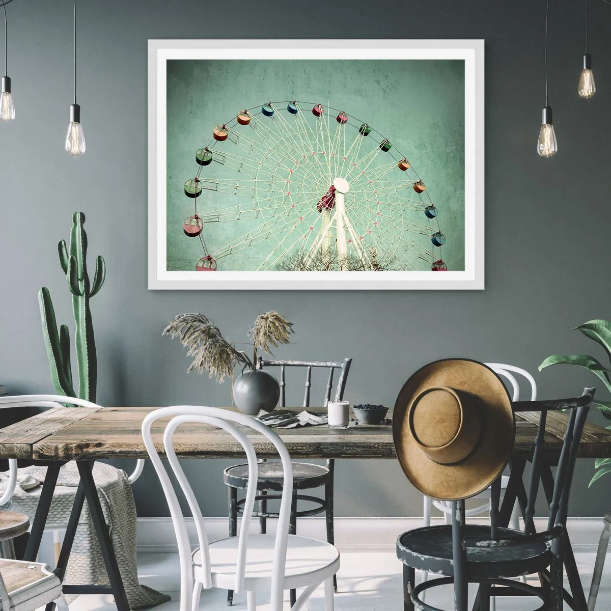 Affiche dans un cadre blanc - Poster - Nous vous invitons à vous amuser - 40x30 cm