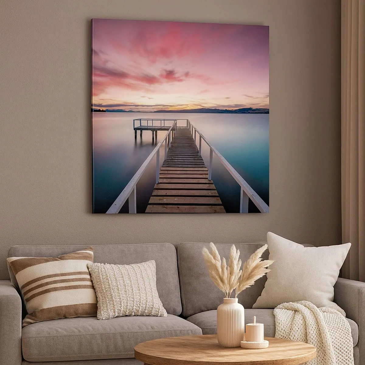 Impression sur toile - Image sur toile - La douce flamme du soir - 30x30 cm