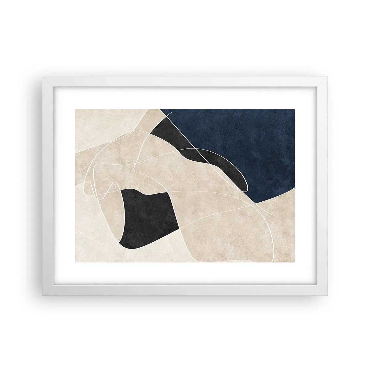 Affiche dans un cadre blanc - Poster - Composition abstraite - contraste de couleurs - 40x30 cm