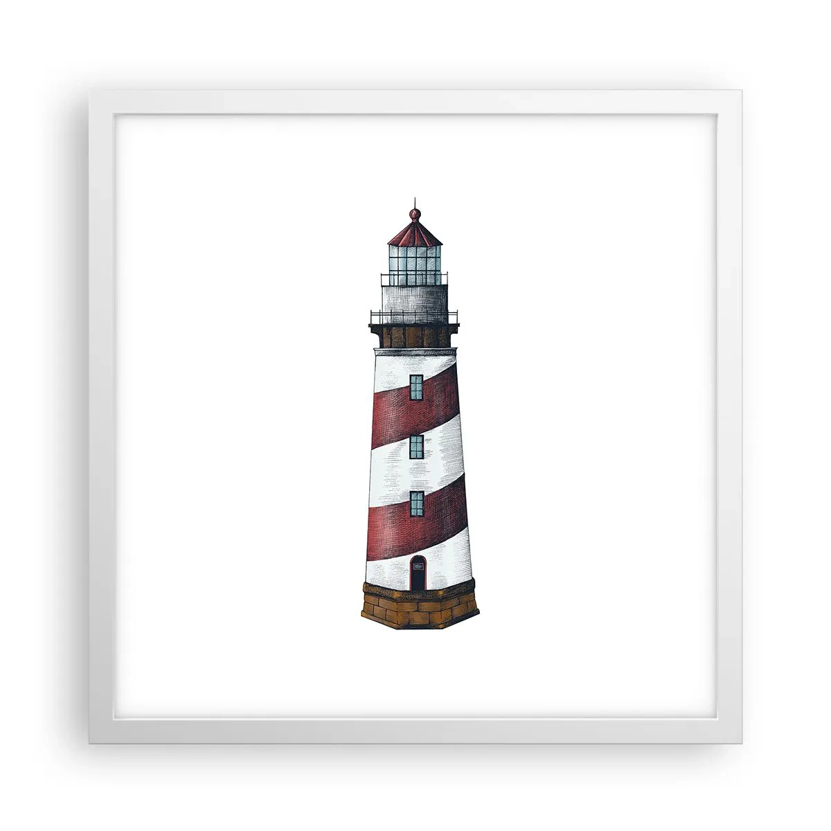 Affiche dans un cadre blanc - Poster - Toujours sur ses gardes - 40x40 cm