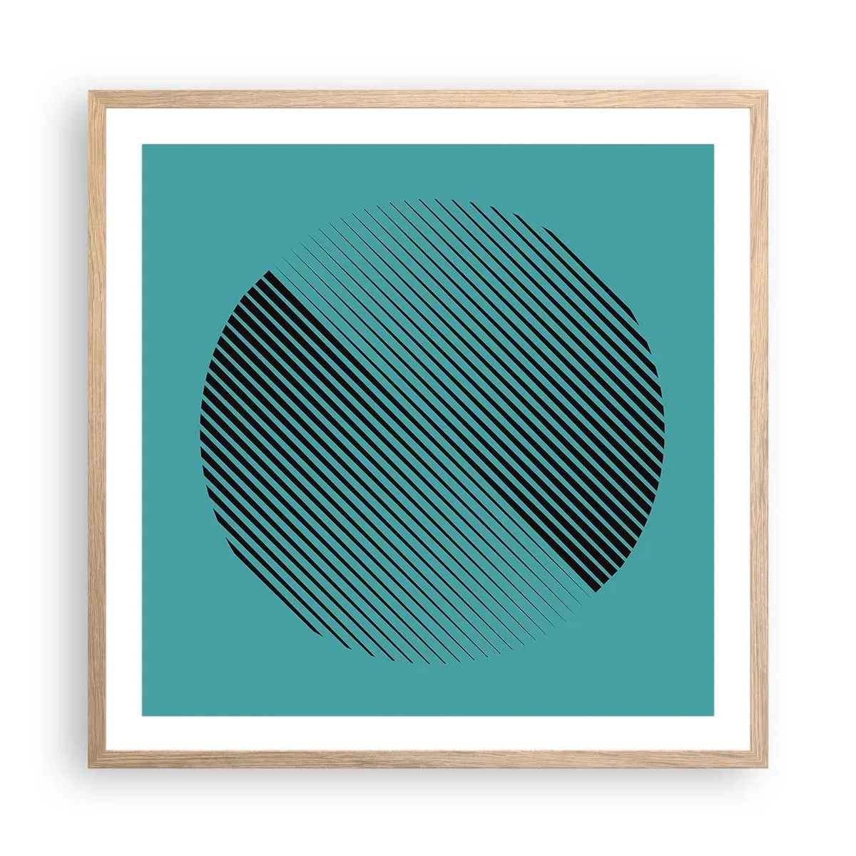 Affiche dans un chêne clair - Poster - Cercle – une variation géométrique - 60x60 cm