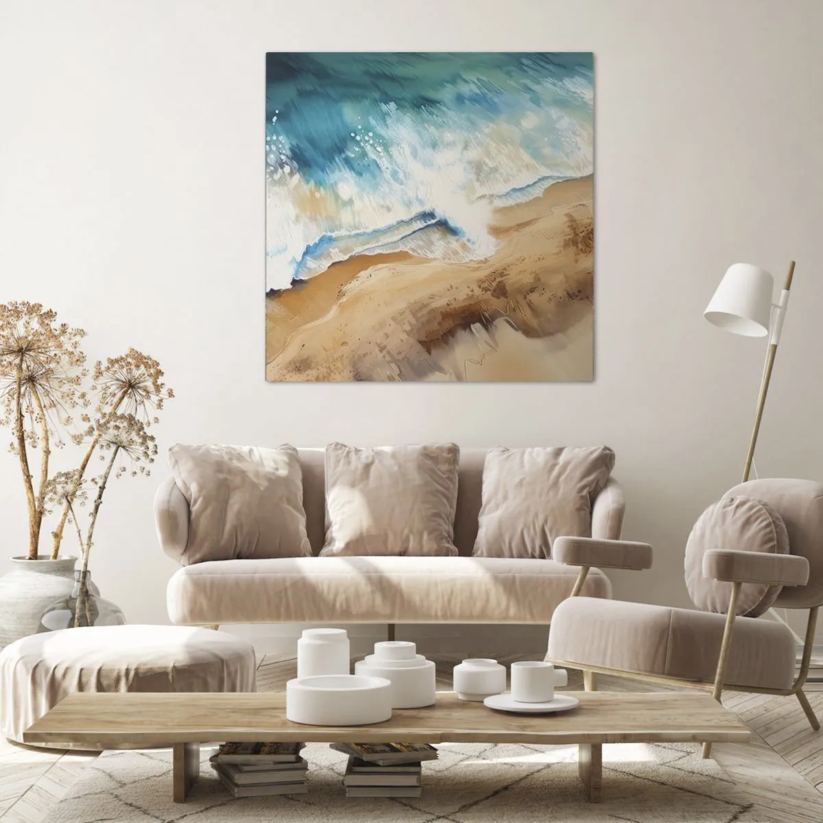 Impression sur toile - Image sur toile - La vague qui revient - 40x40 cm