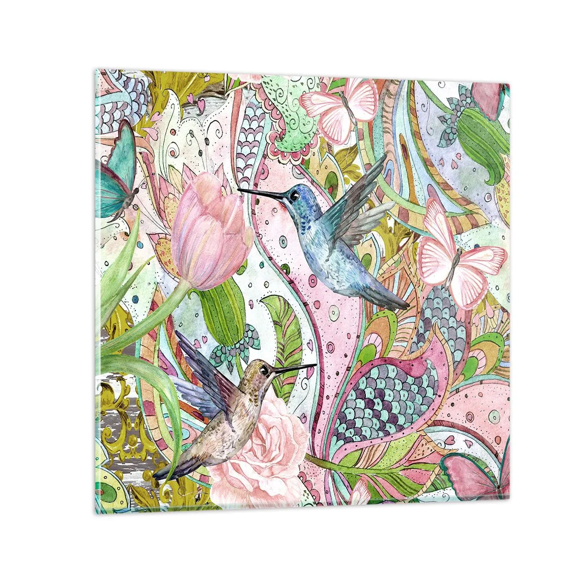 Impression sur verre - Image sur verre - Empêtré dans les vignes - 40x40 cm