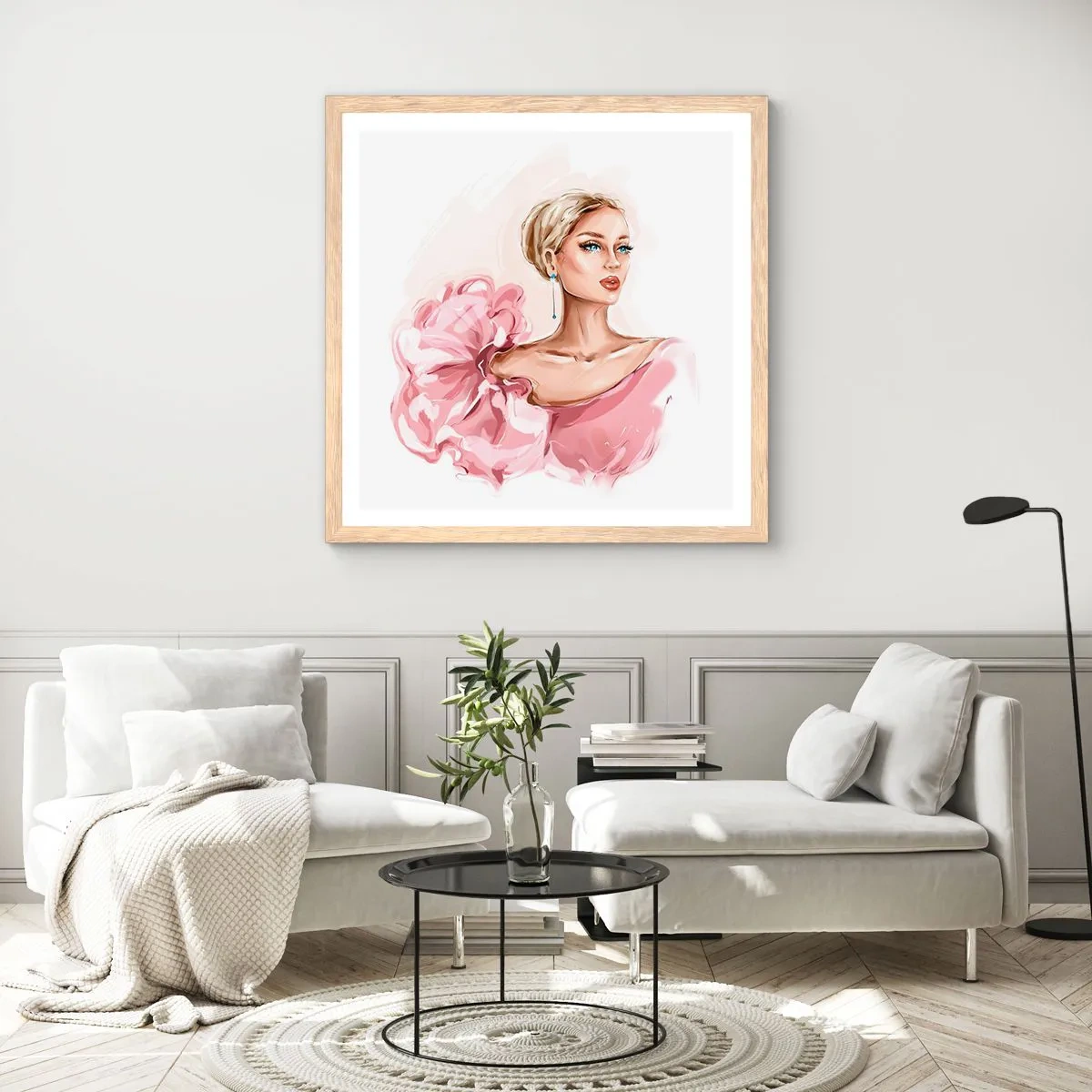 Affiche dans un chêne clair - Poster - Comme peinte... - 60x60 cm