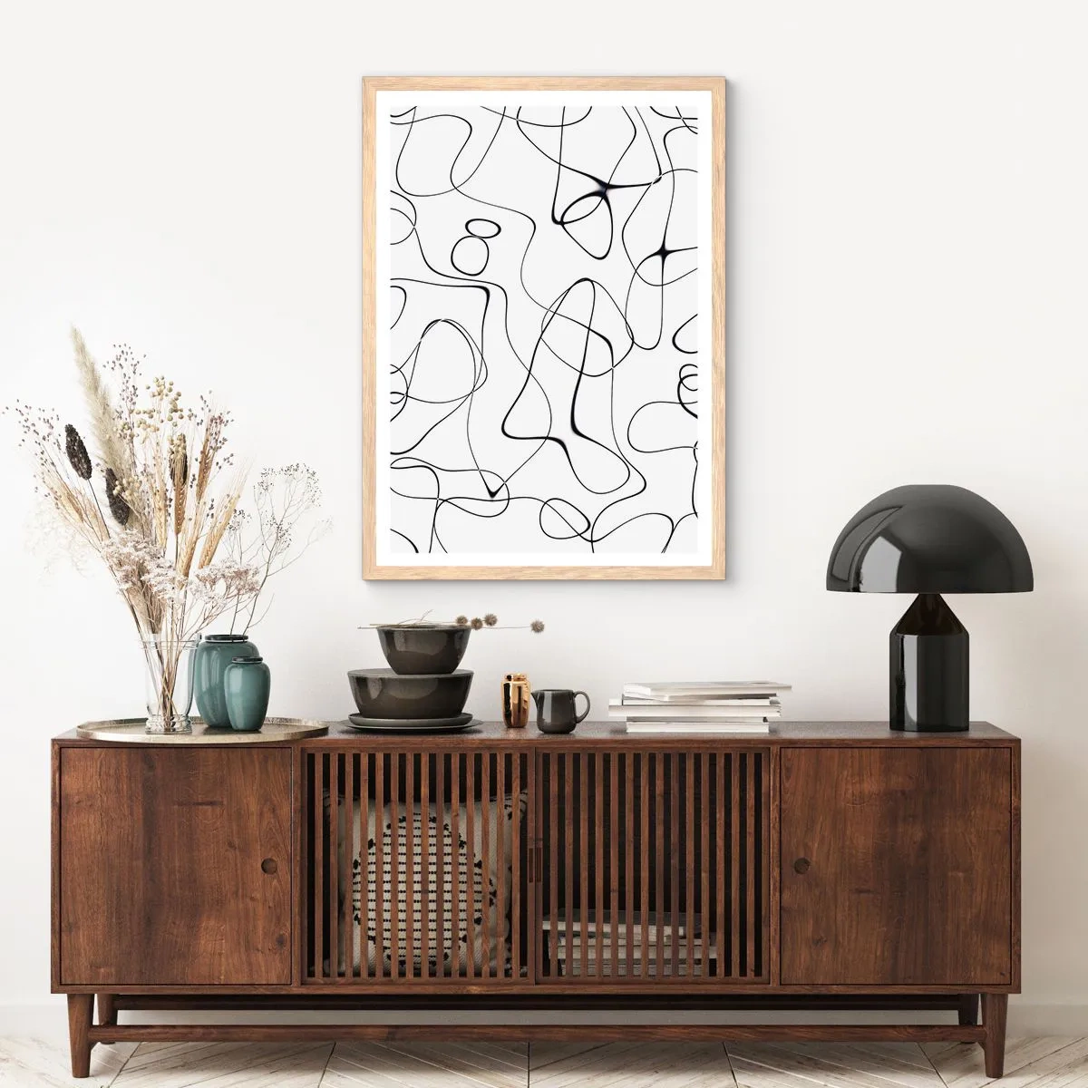 Affiche dans un chêne clair - Poster - Le chemin de la vie, les voies du hasard - 70x100 cm