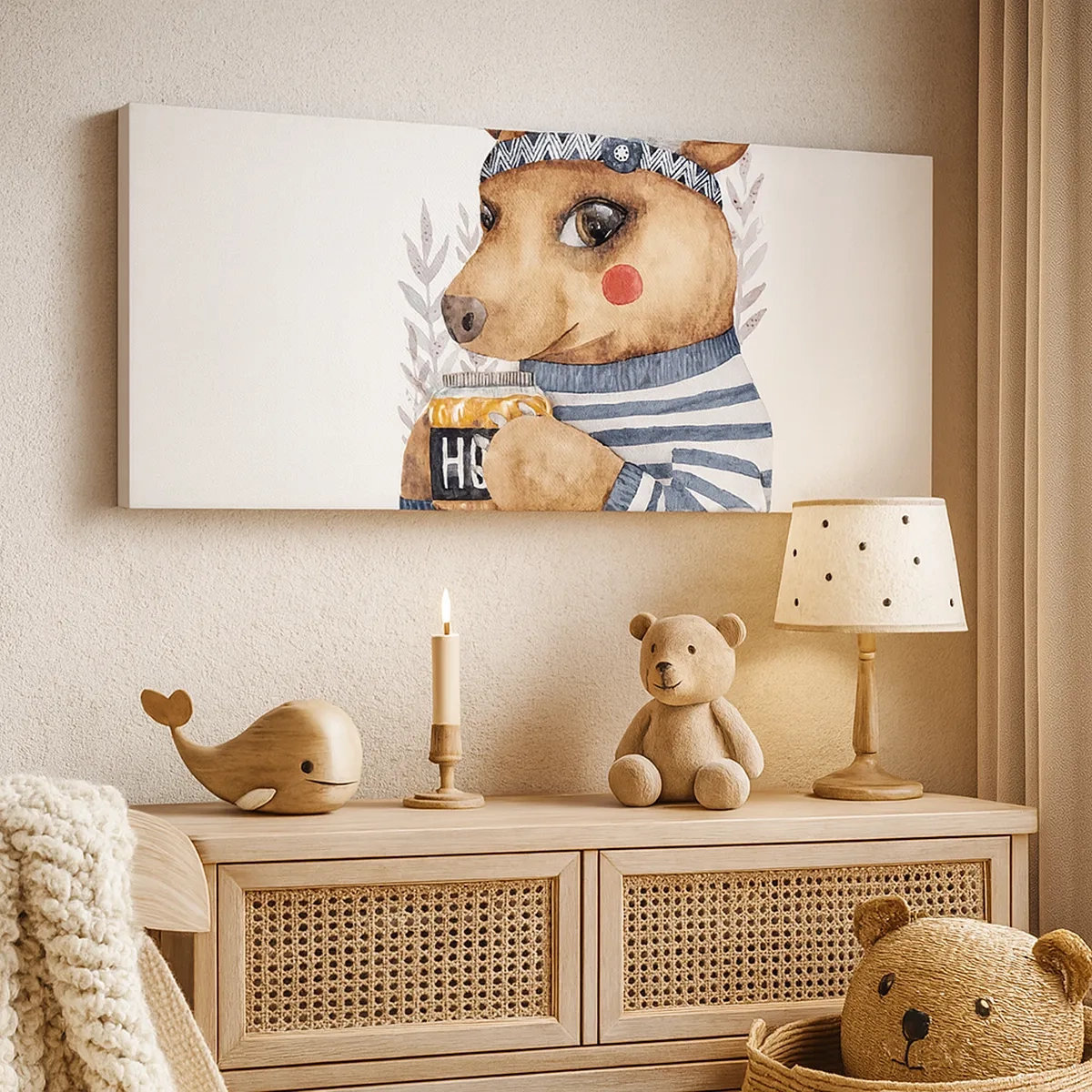Impression sur toile - Image sur toile - Un nounours trop mignon - 30x30 cm