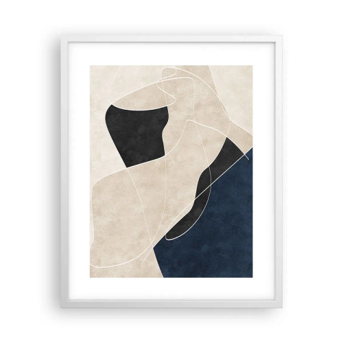 Affiche dans un cadre blanc - Poster - Composition abstraite - contraste de couleurs - 40x50 cm