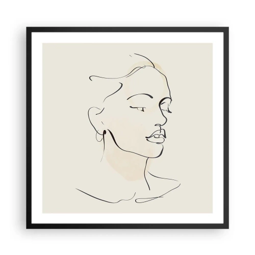 Affiche dans un cadre noir - Poster - Une ligne certaine - 60x60 cm