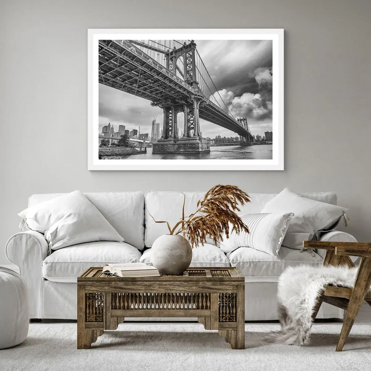 Affiche dans un cadre blanc - Poster - Au coeur de la ville - 50x40 cm