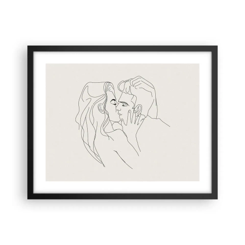 Affiche dans un cadre noir - Poster - Enlacé de sentiment - 50x40 cm