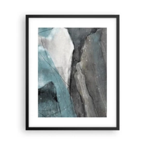 Affiche dans un cadre noir - Poster - Résumé : roches et glace - 40x50 cm