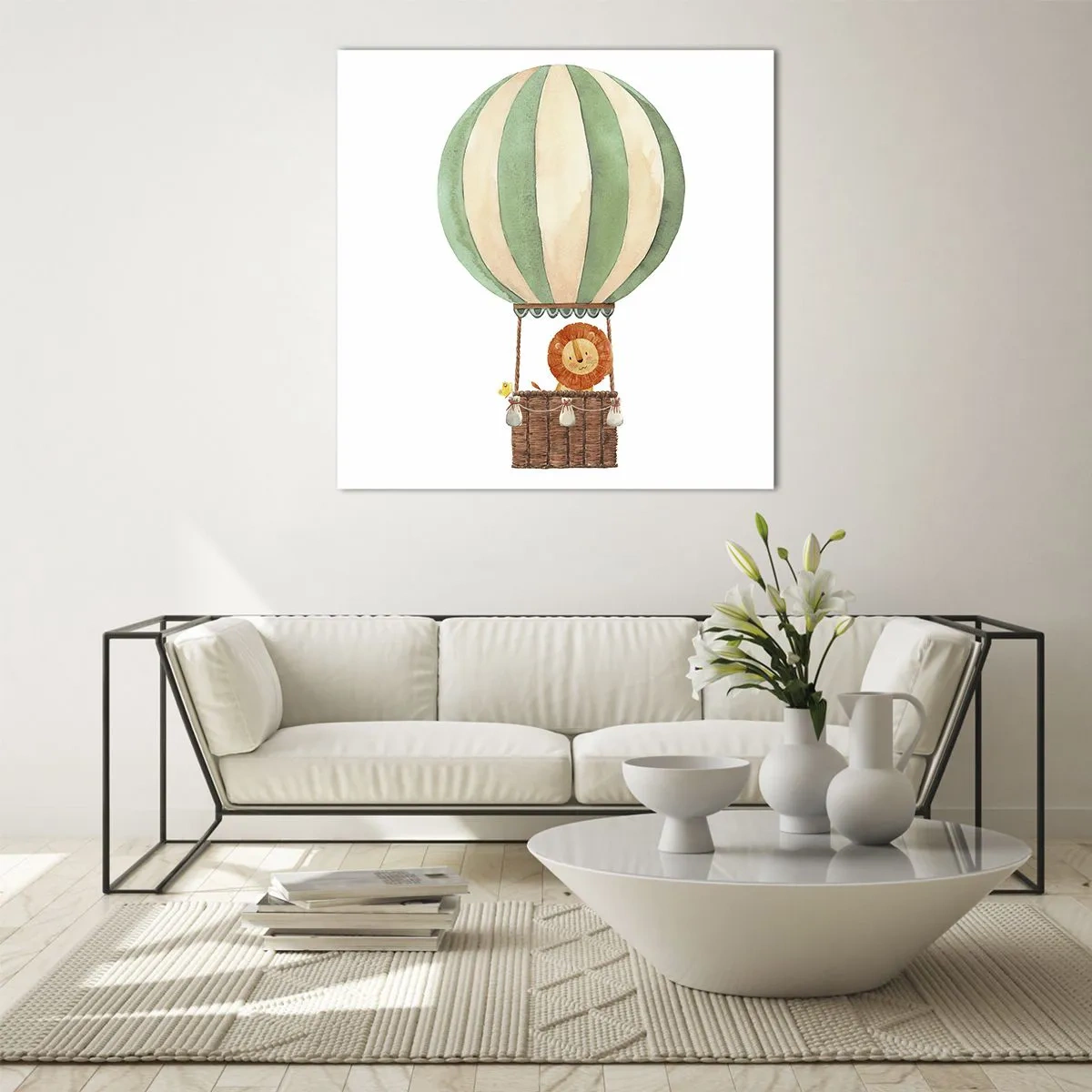 Impression sur verre - Image sur verre - Les voyages de Léon - 40x40 cm