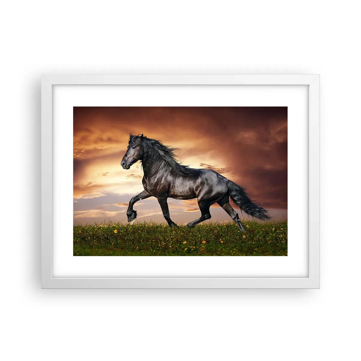 Affiche dans un cadre blanc - Poster - Livres noirs - 40x30 cm