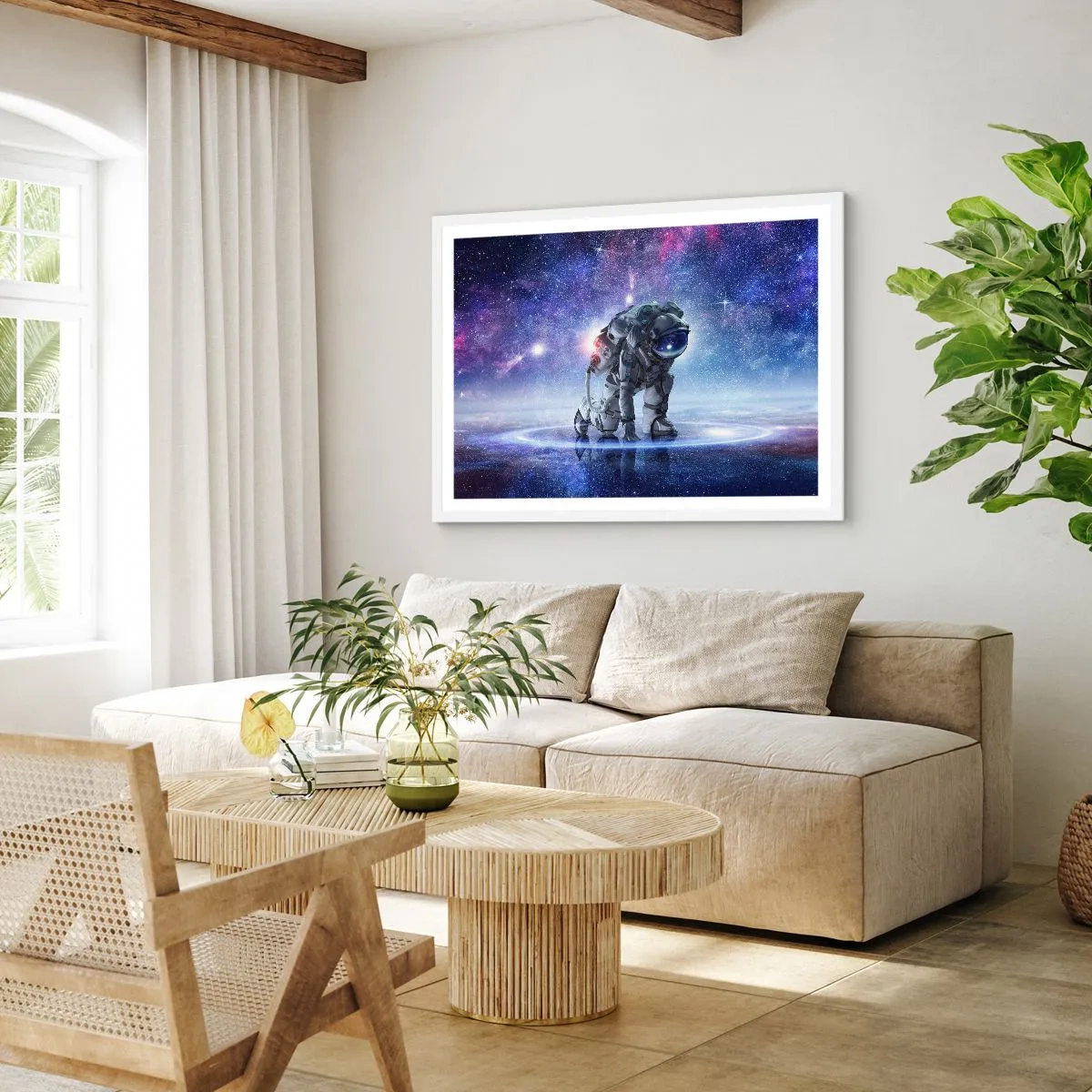 Affiche dans un cadre blanc - Poster - Le ciel étoilé au dessus de moi - 40x30 cm