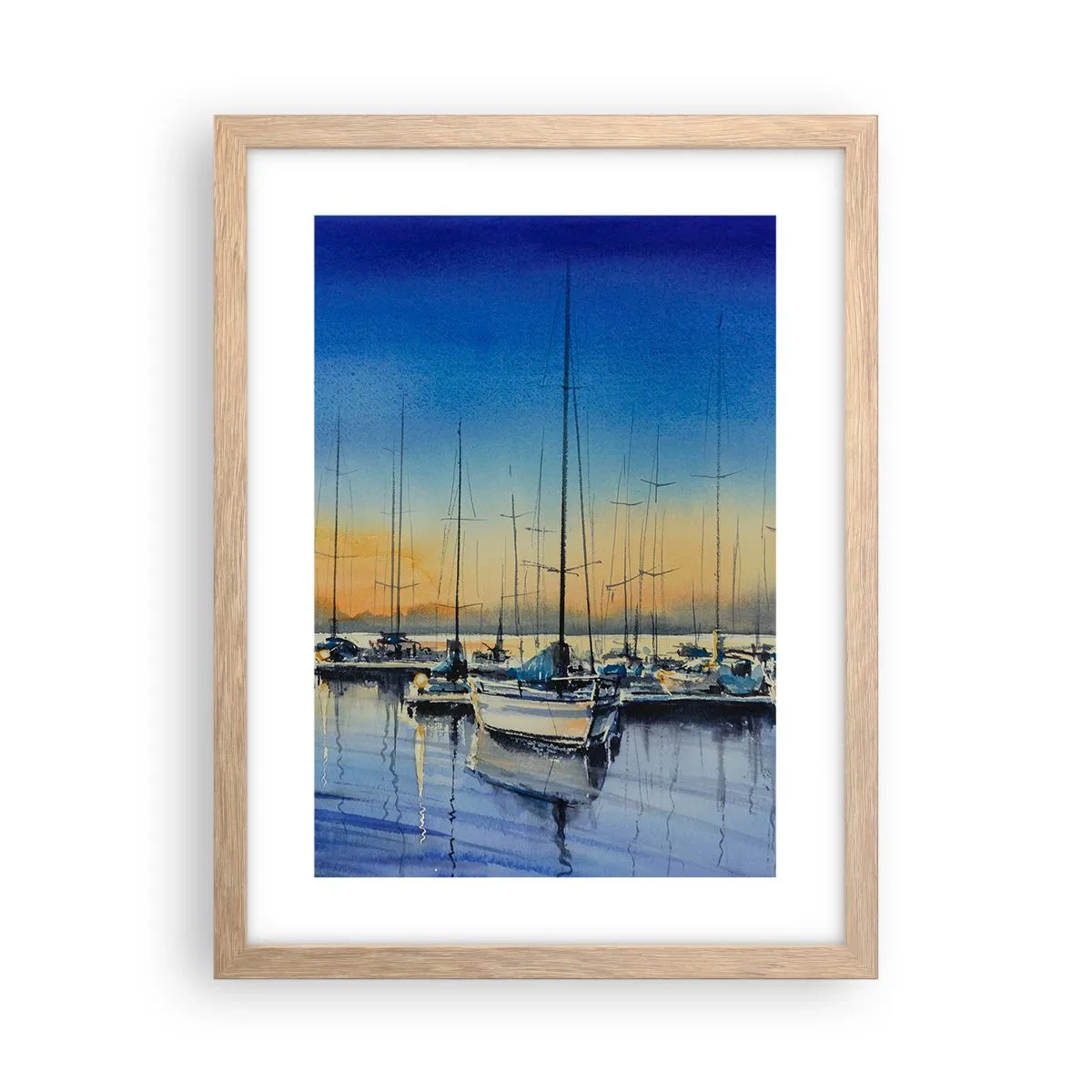 Affiche dans un chêne clair - Poster - Fin d'une belle journée - 30x40 cm