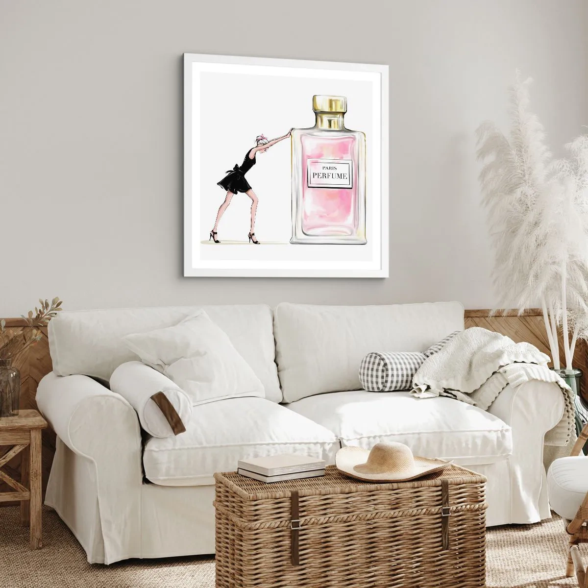 Affiche dans un cadre blanc - Poster - L'essence des femmes - 60x60 cm