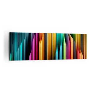 Impression sur toile - Image sur toile - Les lignes verticales colorées créent une abstraction dynamique. - 160x50cm - Un organe de lumière - Décoration murale moderne pour le salon et la chambre ARTTOR