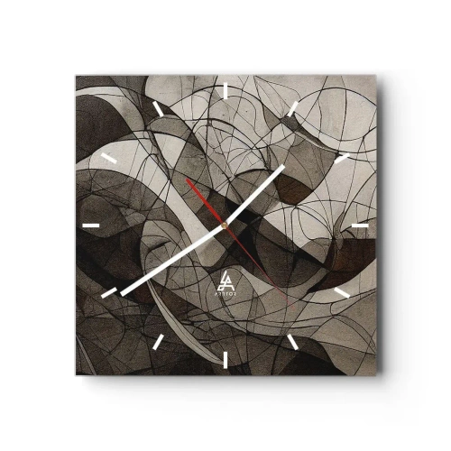 Horloge murale - Pendule murale - Circulation des couleurs de la terre - 40x40 cm