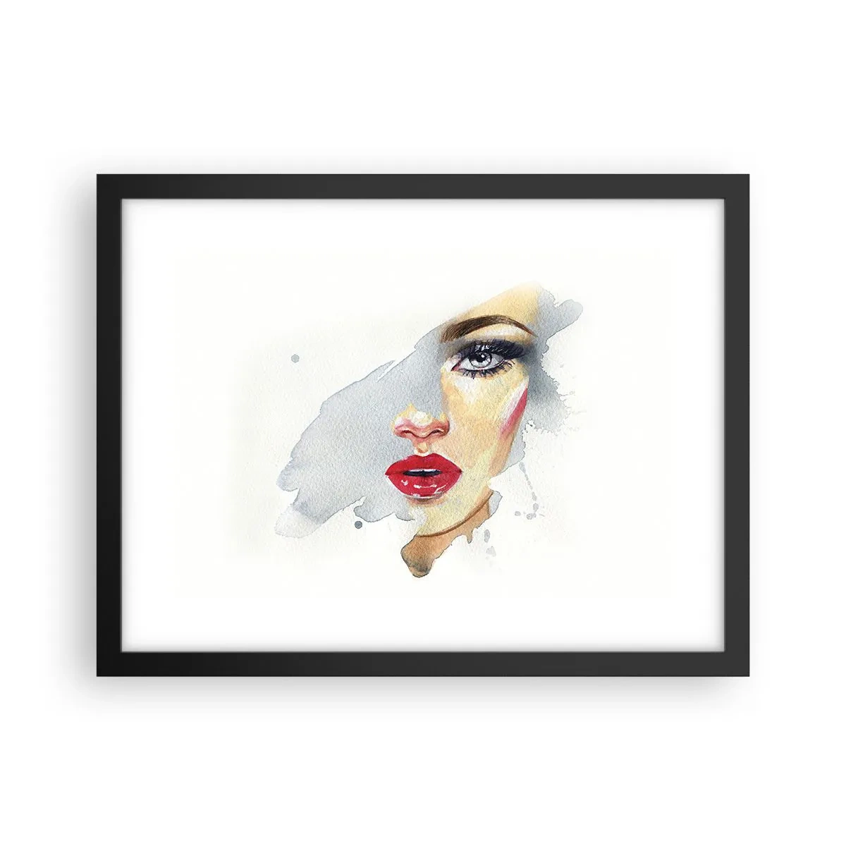 Affiche dans un cadre noir - Poster - Reflet dans une goutte d'eau - 40x30 cm