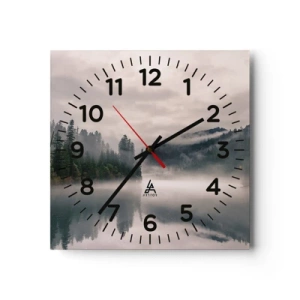 Horloge murale - Pendule murale - Reflet dans le brouillard - 40x40 cm
