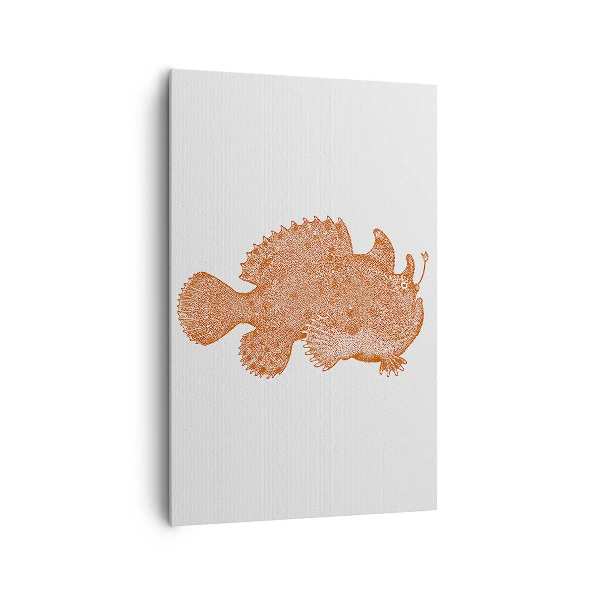 Impression sur toile - Image sur toile - Dessin détaillé d'un poisson cuivré sur fond blanc - 80x120cm - Et pourtant un poisson - Décoration murale moderne pour le salon et la chambre ARTTOR