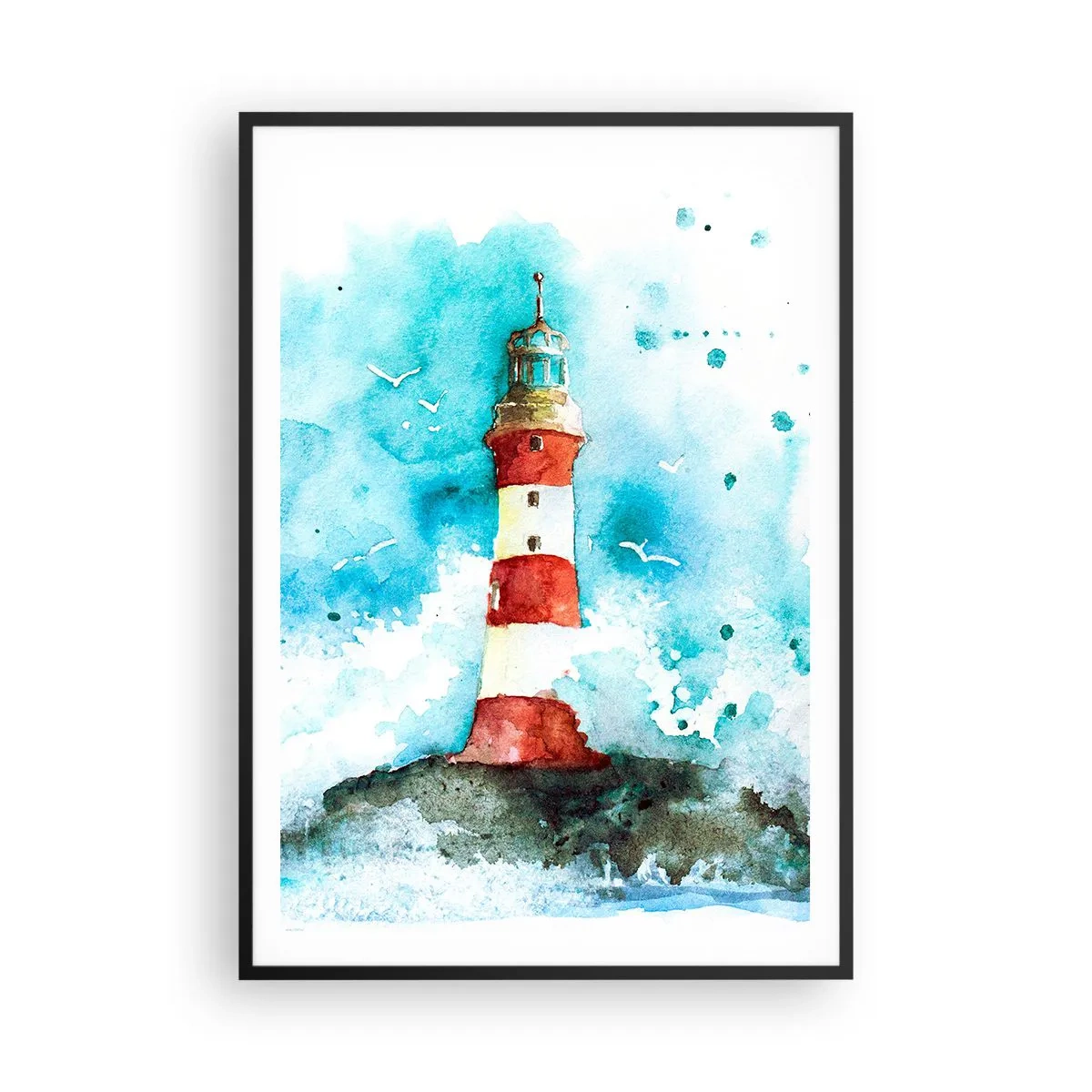 Affiche dans un cadre noir - Poster - Unité des éléments - 70x100 cm