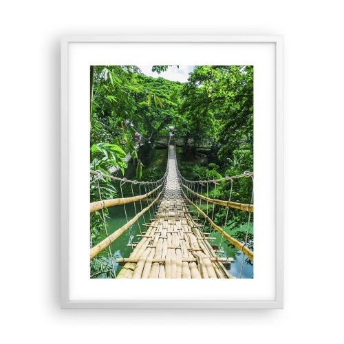 Affiche dans un cadre blanc - Poster - Pont de singe en pleine nature - 40x50 cm