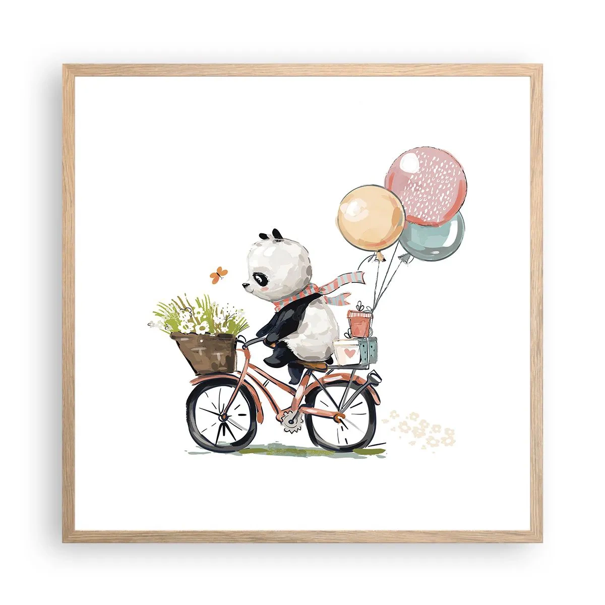 Affiche dans un chêne clair - Poster - Jour de chance - 60x60 cm