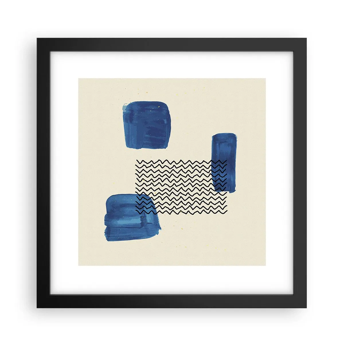 Affiche dans un cadre noir - Poster - Quatuor abstrait - 30x30 cm