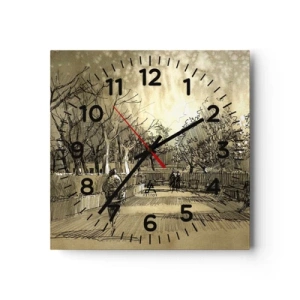 Horloge murale - Pendule murale - Un moment arrêté avec une plume - 40x40 cm