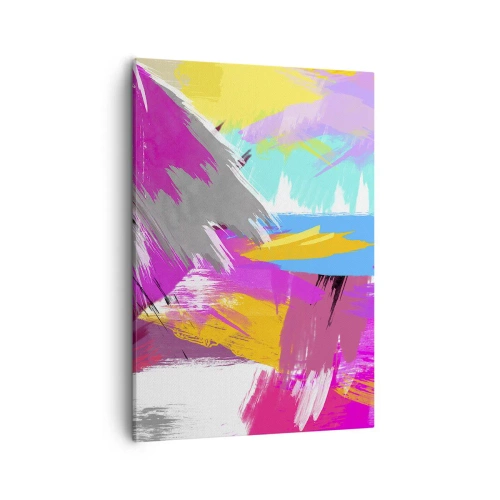 Impression sur toile - Image sur toile - Abstraction dynamique aux couleurs intenses - 50x70cm - Maz, maz, maz encore une fois - Décoration murale moderne pour le salon et la chambre ARTTOR