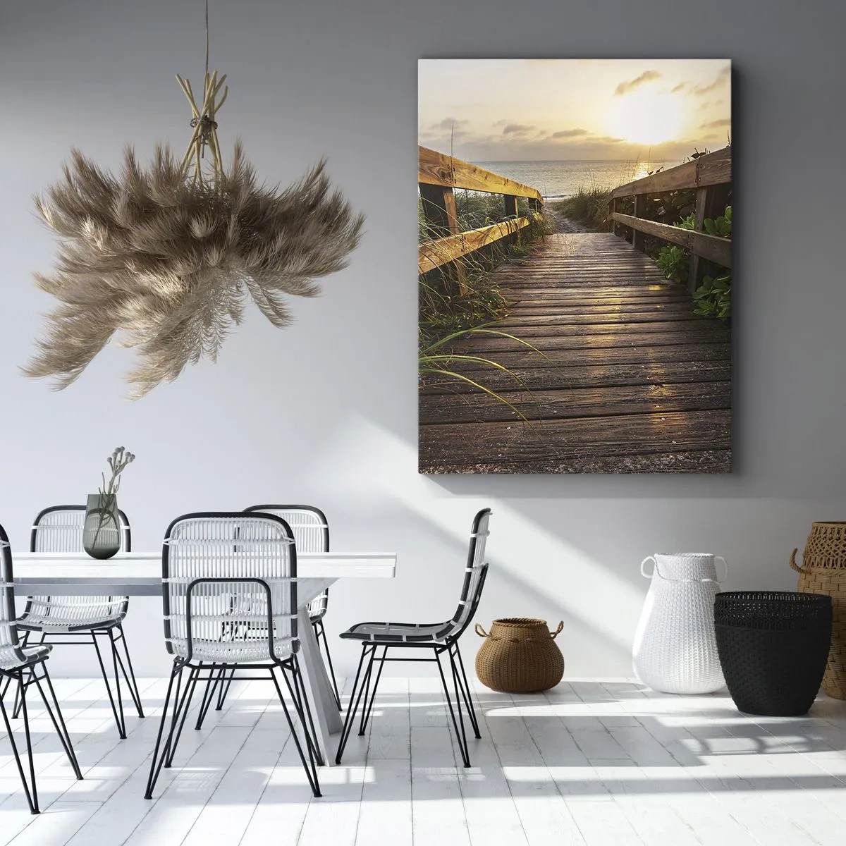 Impression sur toile - Image sur toile - Tout droit vers le rivage - 55x100 cm