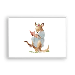 Affiche dans un cadre blanc - Poster - Lis-moi maman - 100x70 cm