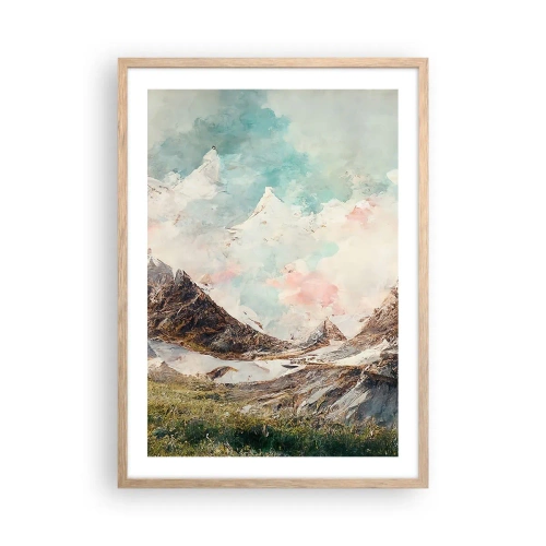 Affiche dans un chêne clair - Poster - Lames de roche - 50x70 cm