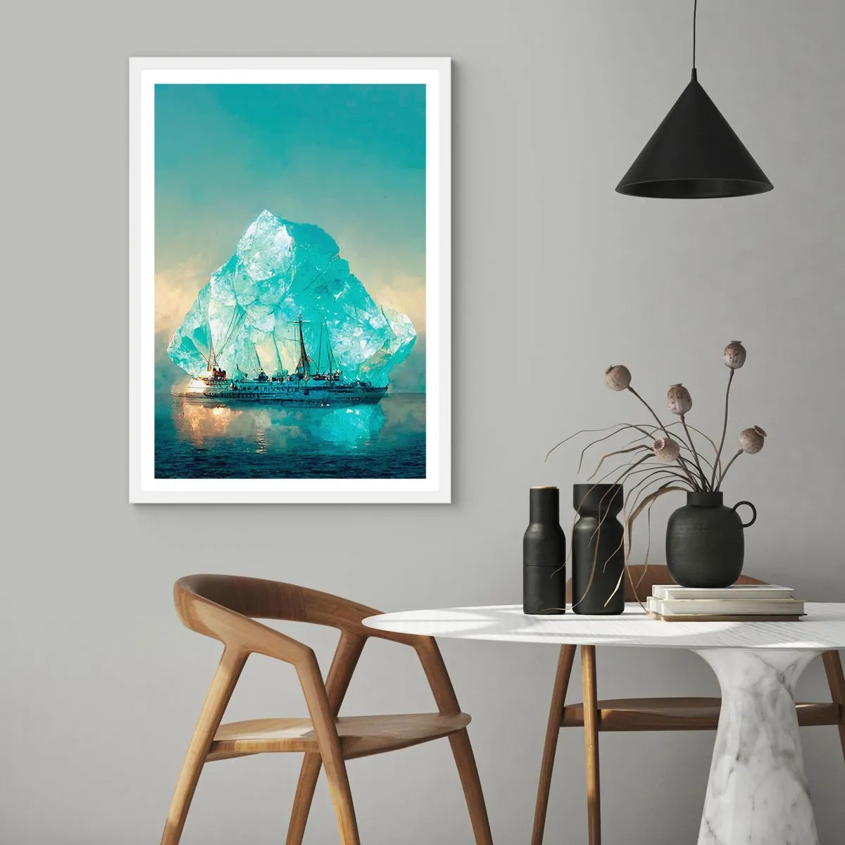 Affiche dans un cadre blanc - Poster - Diamant arctique - 30x40 cm