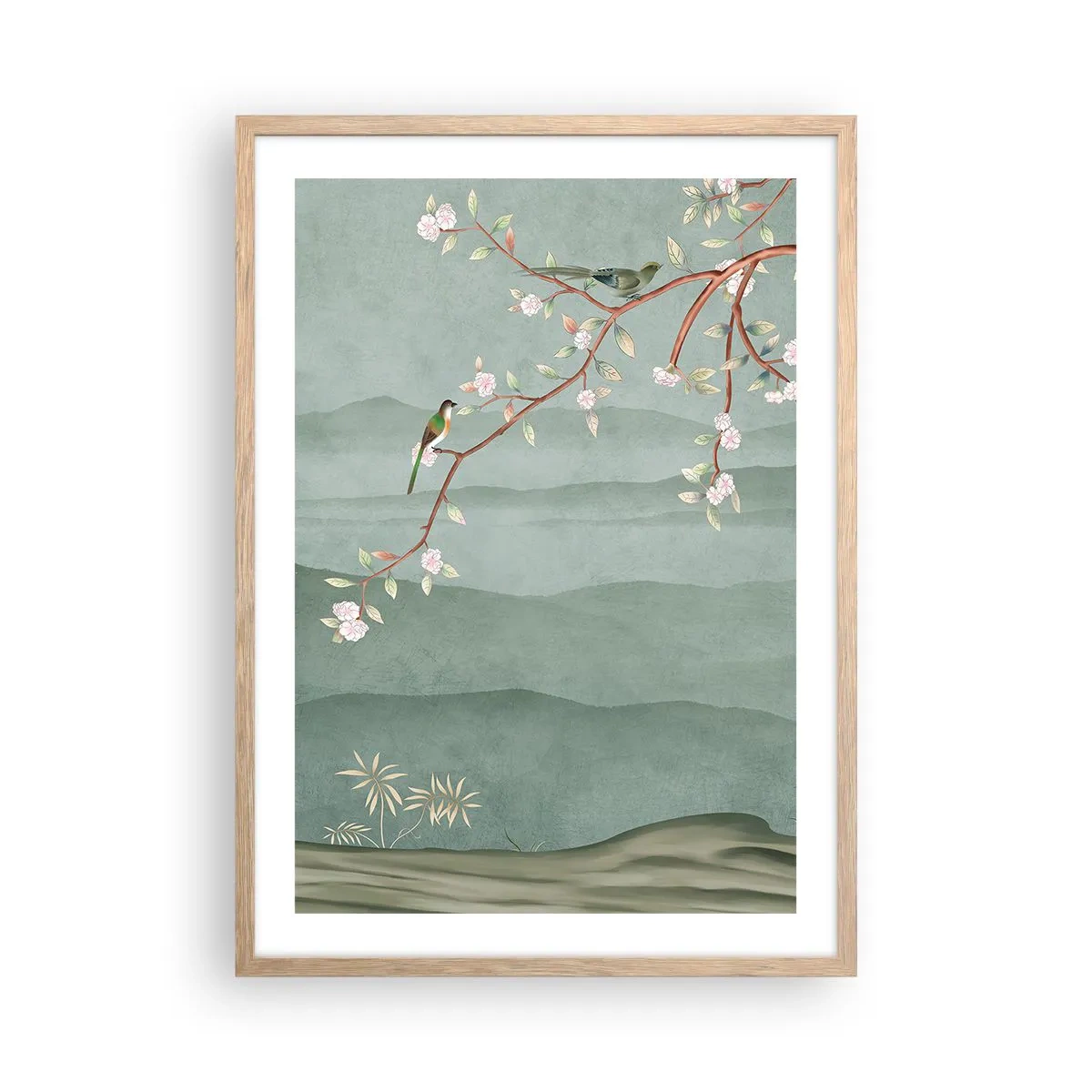 Affiche dans un chêne clair - Poster - Printemps oh c'est toi - 50x70 cm