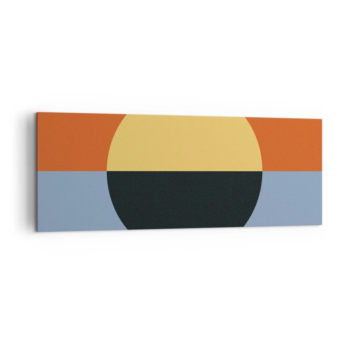 Impression sur toile - Image sur toile - Abstraction géométrique aux couleurs contrastées - 140x50cm - Composition de chaleur et de fraîcheur - Décoration murale moderne pour le salon et la chambre ARTTOR