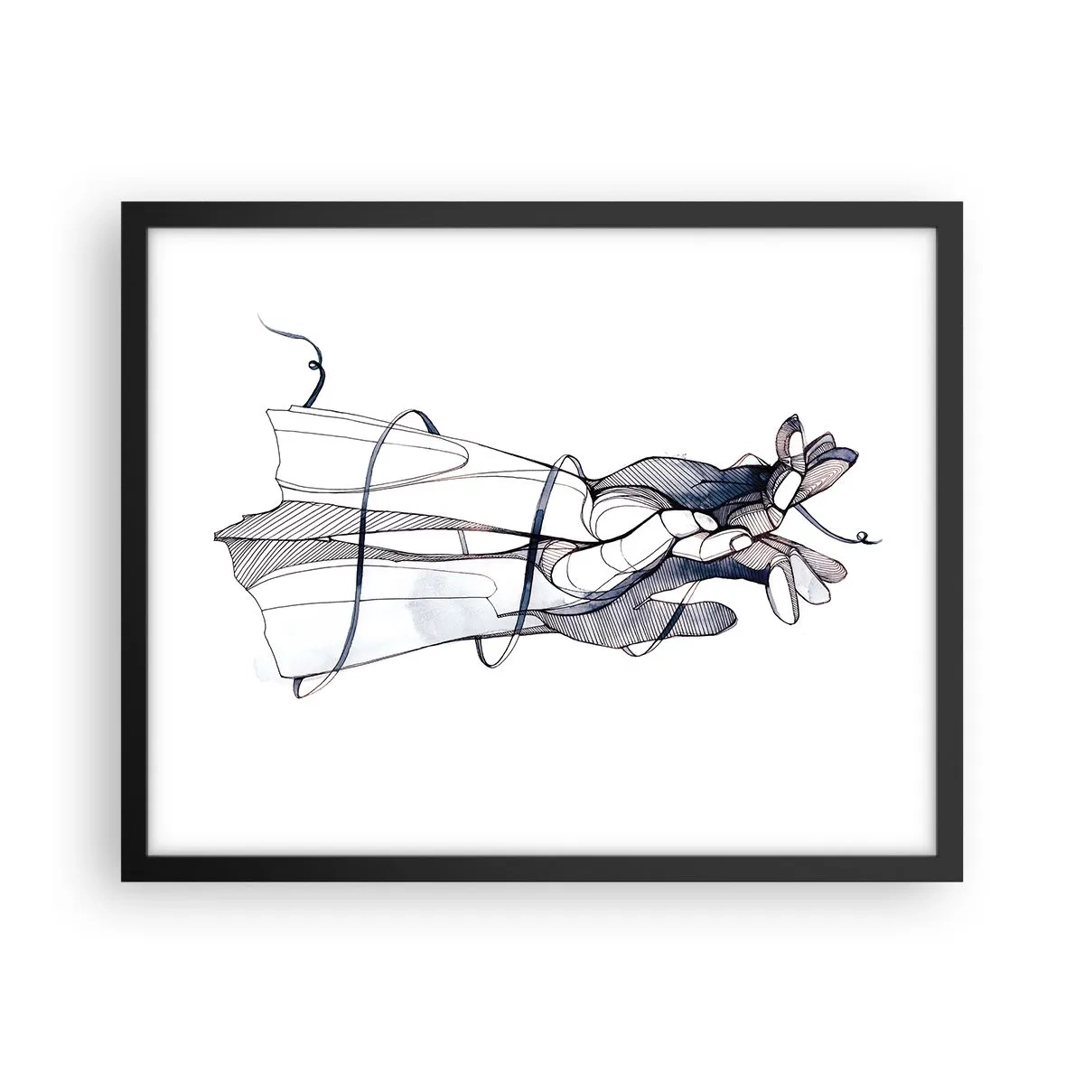 Affiche dans un cadre noir - Poster - Étude du touché - 50x40 cm