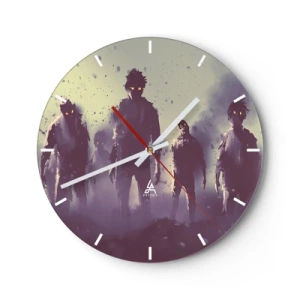 Horloge murale - Pendule murale - Des figures sombres sur un fond brumeux - 30x30cm - Fais attention! Ils arrivent - Décoration murale moderne pour le salon, la cuisine et la chambre ARTTOR