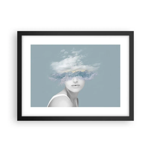 Affiche dans un cadre noir - Poster - La tête dans les nuages - 40x30 cm