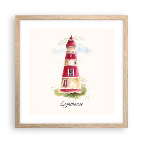 Affiche dans un chêne clair - Poster - Il y a toujours beau temps autour - 40x40 cm