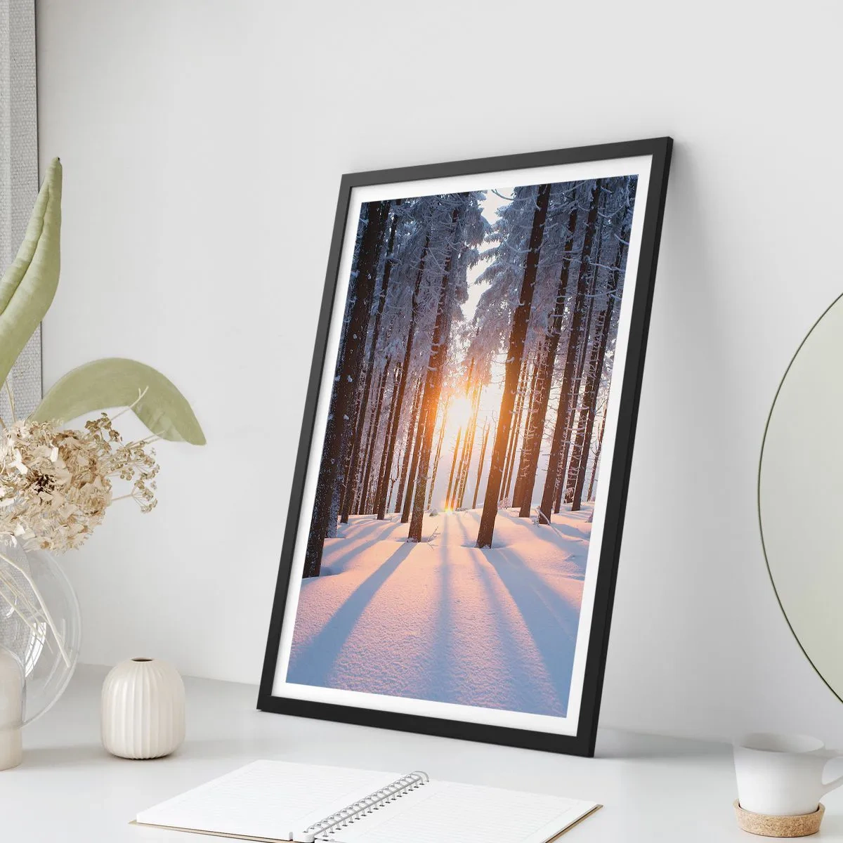 Affiche dans un cadre noir - Poster - Clairement en noir et blanc - 70x100 cm