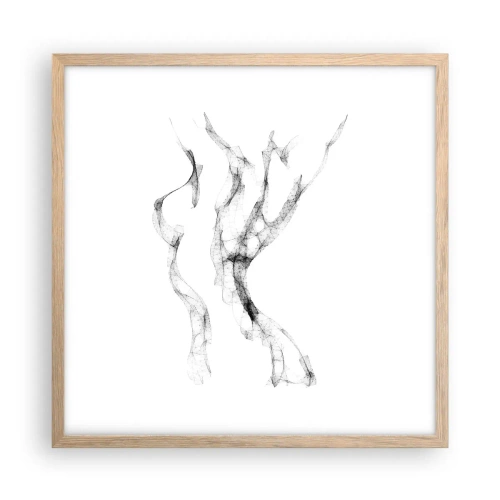 Affiche dans un chêne clair - Poster - Belle et forte - 50x50 cm